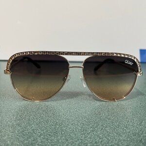 Quay High Key Mini Sunglasses - Gold
